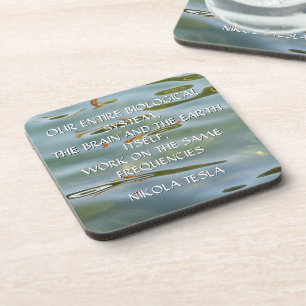 Nikola Tesla Frequency Quote – Water Ripple Beverage Coaster