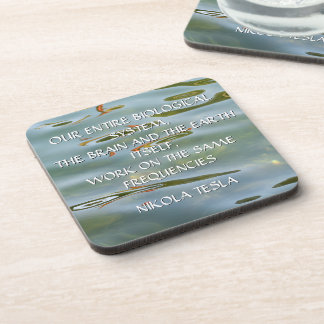 Nikola Tesla Frequency Quote – Water Ripple Beverage Coaster