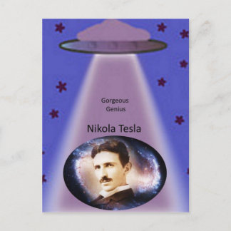 Nikola Tesla Genius Postcard