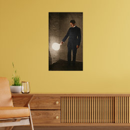 Nikola Tesla Holding A Light Bulb Poster