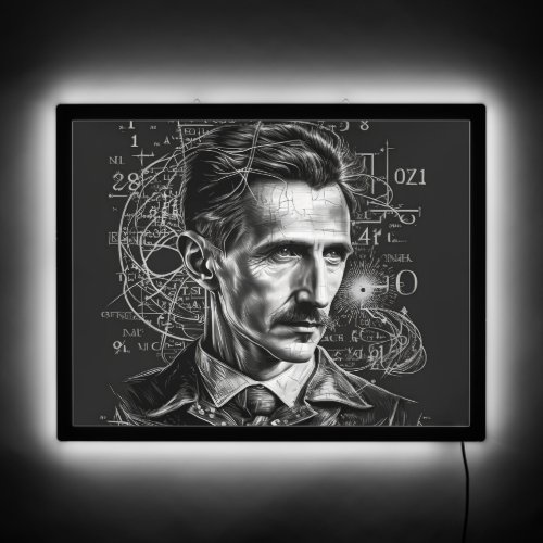 Nikola Tesla in Space _ Logarithm Scheme LED Sign