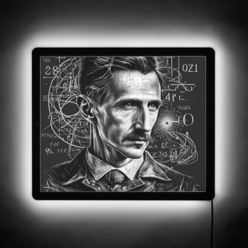 Nikola Tesla in Space _ Logarithm Scheme LED Sign