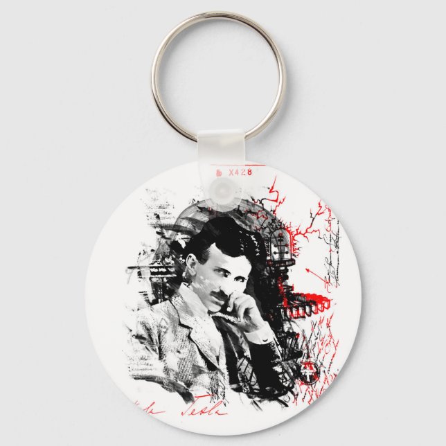 Nikola Tesla Keychain (Front)