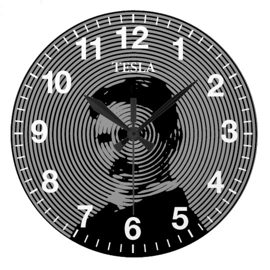 Nikola Tesla Large Clock