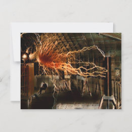Nikola Tesla Man of Mystery Color Redux Postcard