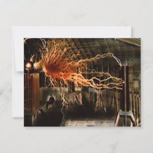 Nikola Tesla Man of Mystery Color Redux Postcard