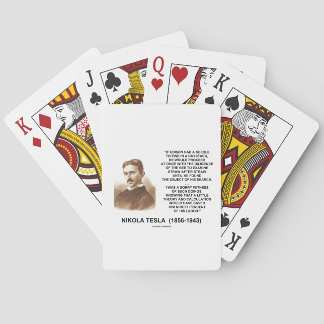 Nikola Tesla Needle In Haystack Theory Calculation Poker Cards (Back)