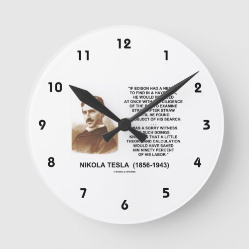 Nikola Tesla Needle In Haystack Theory Calculation Round Clock