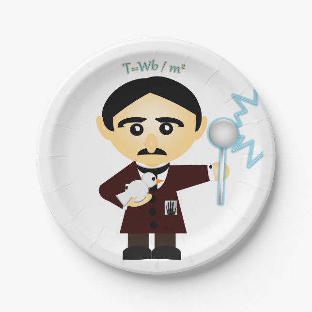 Nikola Tesla Paper Plates (Front)