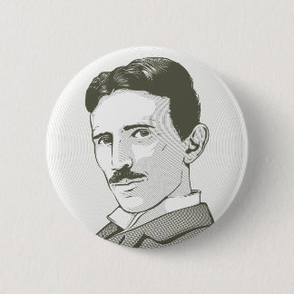 Nikola Tesla Portrait Button