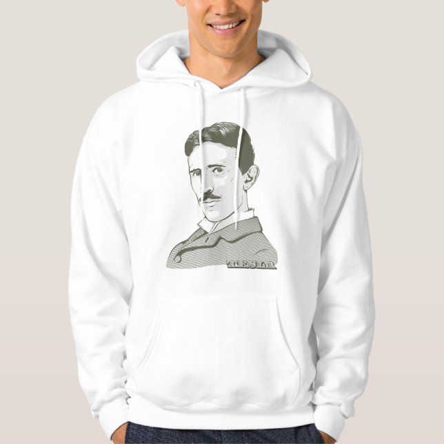 Nikola Tesla Portrait Hoodie (Front)