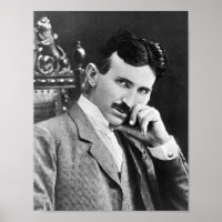 NIKOLA TESLA PORTRAIT IN BLACK AND WHITE