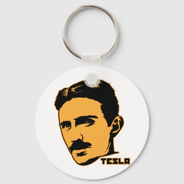 Nikola Tesla Portrait Keychain (Front)