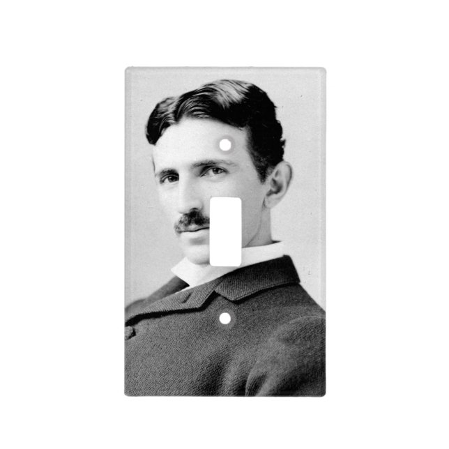 Nikola Tesla Portrait Light Switch Cover (Front)