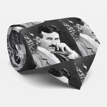 Nikola Tesla Portrait Pattern Tie by RewStudio at Zazzle