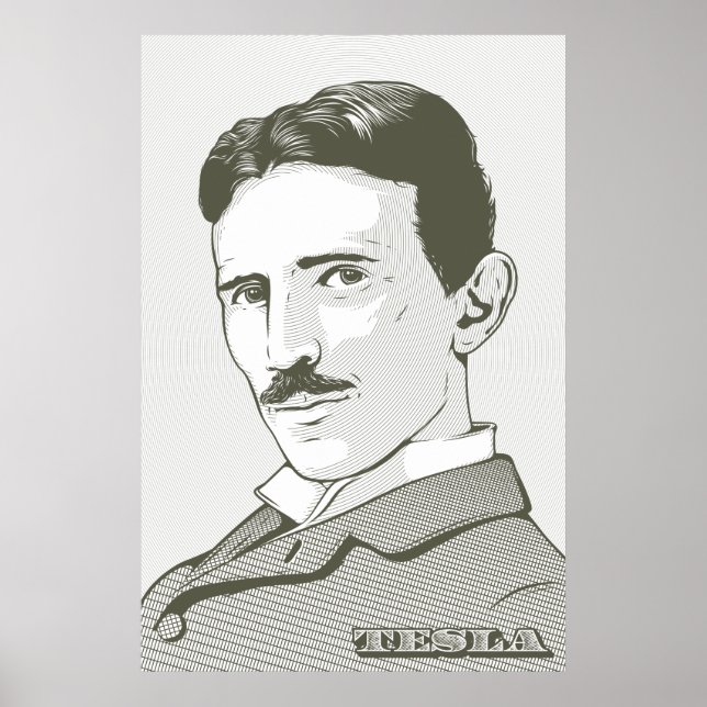 Nikola Tesla Portrait Poster (Front)