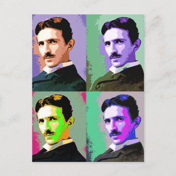 Nikola Tesla Postcard by tempera70 at Zazzle
