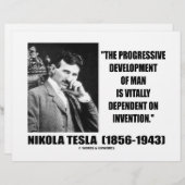 Nikola Tesla Progressive Development Of Man Quote (Front/Back)