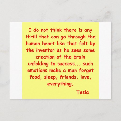 nikola tesla quote postcard