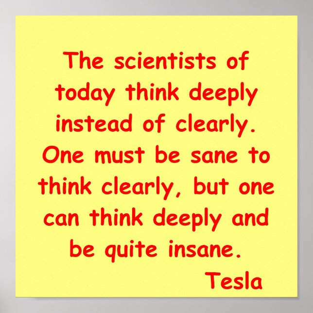 nikola tesla quote poster (Front)