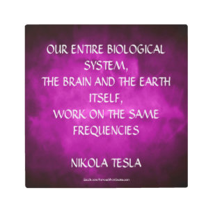 Nikola Tesla Quote - Same Frequencies Metal Print