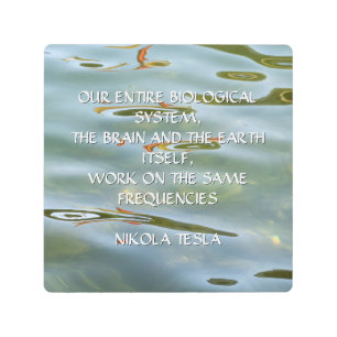 NIKOLA TESLA QUOTE - SAME FREQUENCIES - METAL PRINT