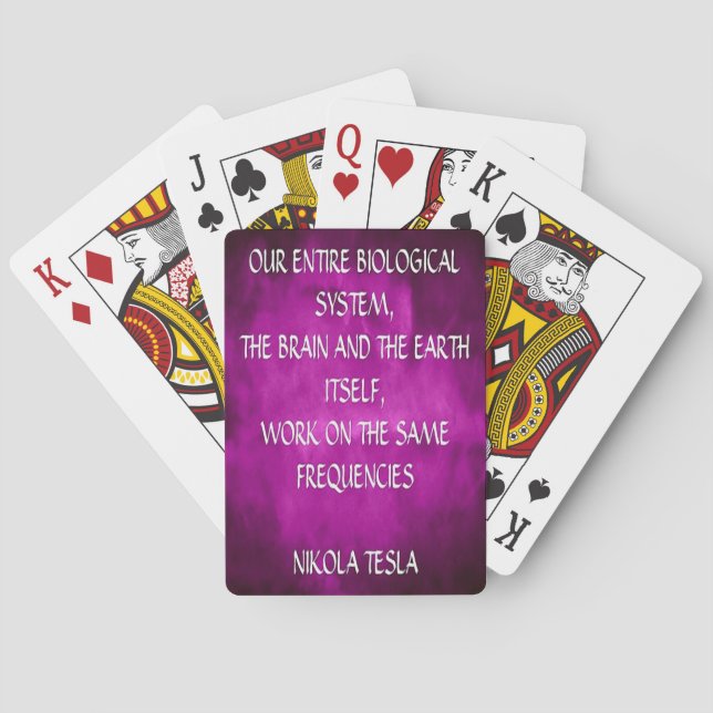 Nikola Tesla Quote - Same Frequencies Poker Cards (Back)