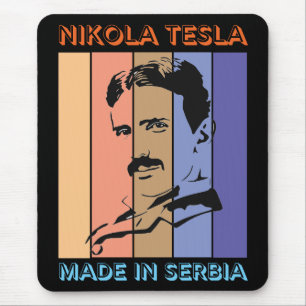 Nikola Tesla Retro #2 - Made in Serbia Mouse Pad