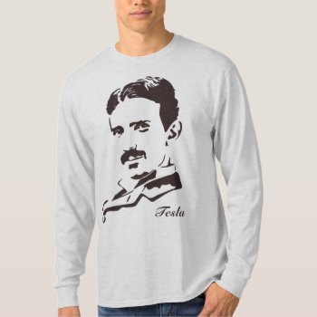 Nikola Tesla Rules! Brown T-shirt by AV_Designs at Zazzle