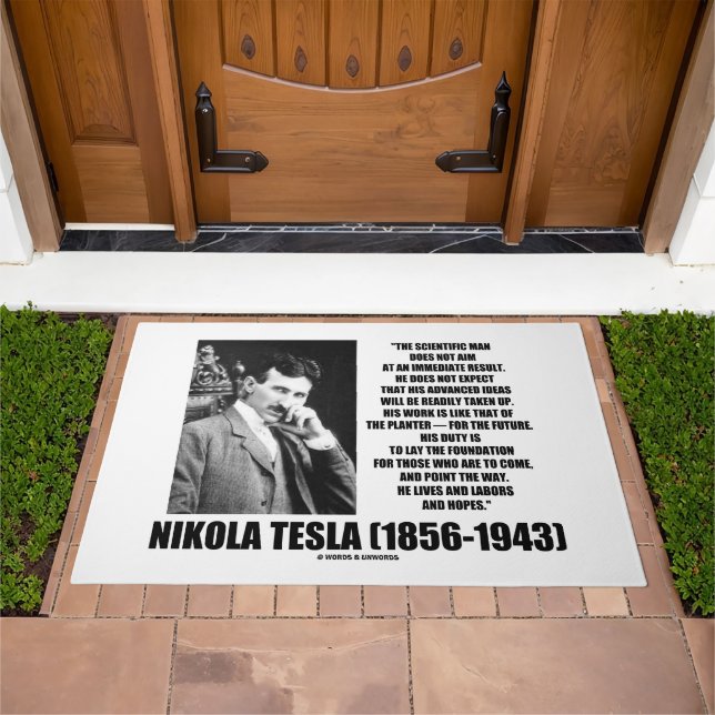 Nikola Tesla Scientific Man Does Not Aim Immediate Doormat (Outdoor)