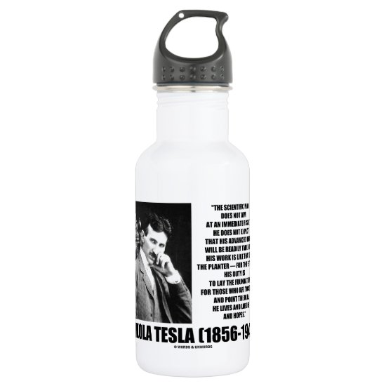Nikola Tesla Scientific Man Does Not Aim Immediate Stainless Steel Water Bottle
