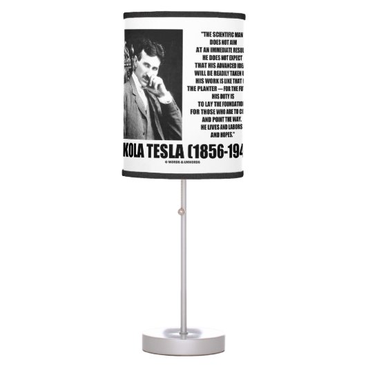 Nikola Tesla Scientific Man Does Not Aim Immediate Table Lamp (Front)