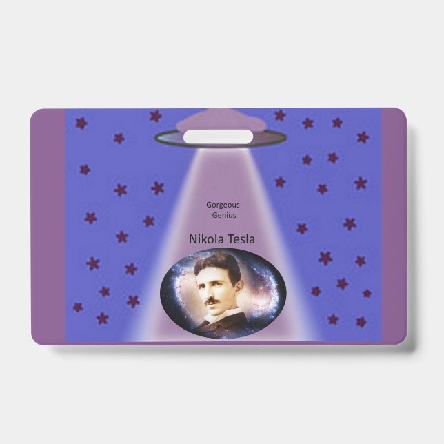 Nikola Tesla the Genius Inventor Badge (Front)