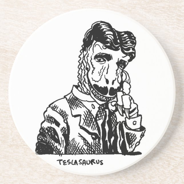 Nikola Teslasaurus Drink Coaster (Front)
