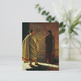 Nikolai Ge- What is Truth. Christ and Pilate Postcard | Zazzle