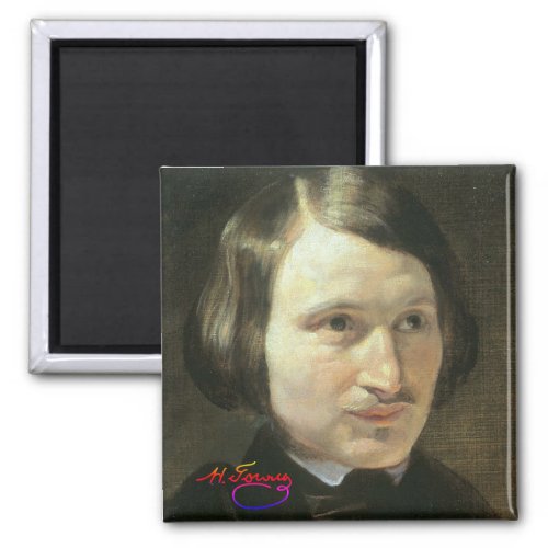 Nikolai Gogol Portrait and Signature Magnet