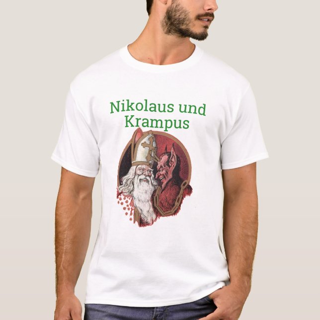 Nikolaus and Krampus German Christmas T-Shirt (Front)