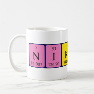 Nikolina periodic table name mug