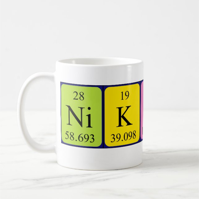 Nikolina periodic table name mug (Left)