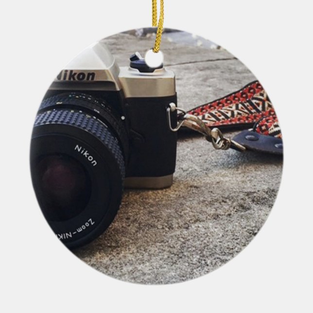 Nikon Film Camera Ceramic Ornament (Front)