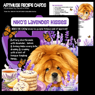 NIKO'S LAVENDER KISSES Art Muse Recipe Card -CHOW