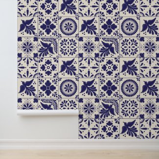 Nile Blue Linen Mexican Traditional Talavera Tiles