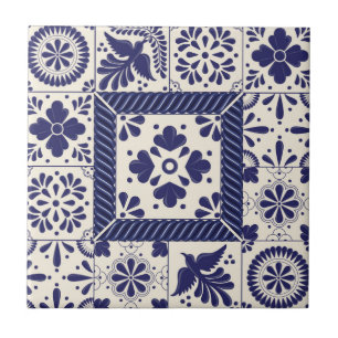 Nile Blue Mexican Traditional Birds Talavera Ceramic Tile