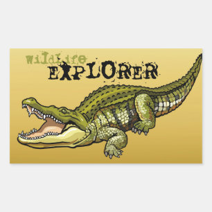 nile crocodile rectangular sticker