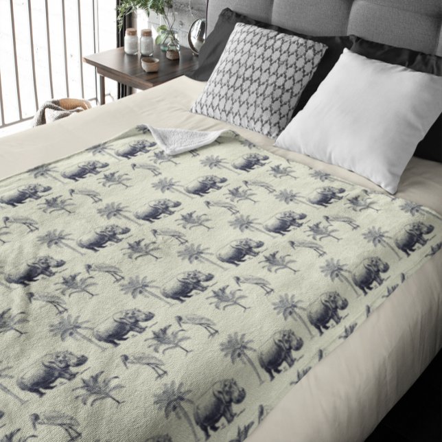 Nile River Botanical Pattern Fleece Blanket (Creator Uploaded)