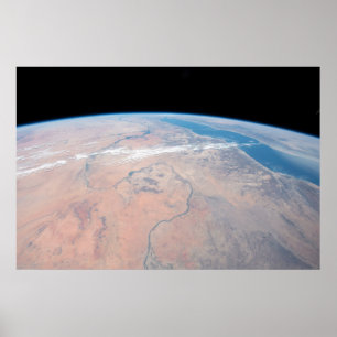 Nile River Winding Northward Next To The Red Sea Poster
