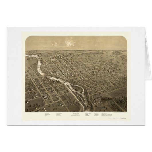 Niles, MI Panoramic Map - 1868 Cards (Front Horizontal)