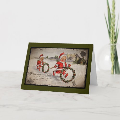 Nimbly Nicks with Holly Wreaths Holiday Card