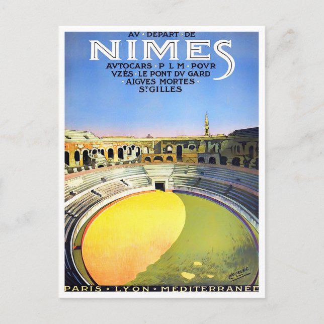 Nimes France vintage travel Postcard (Front)