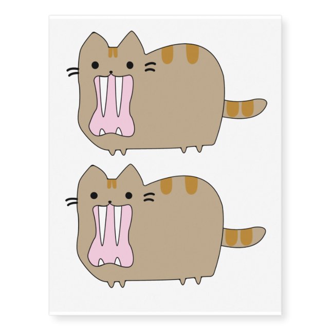 Nimravid Saber Tooth Prehistoric False Cat Temporary Tattoos (Front)